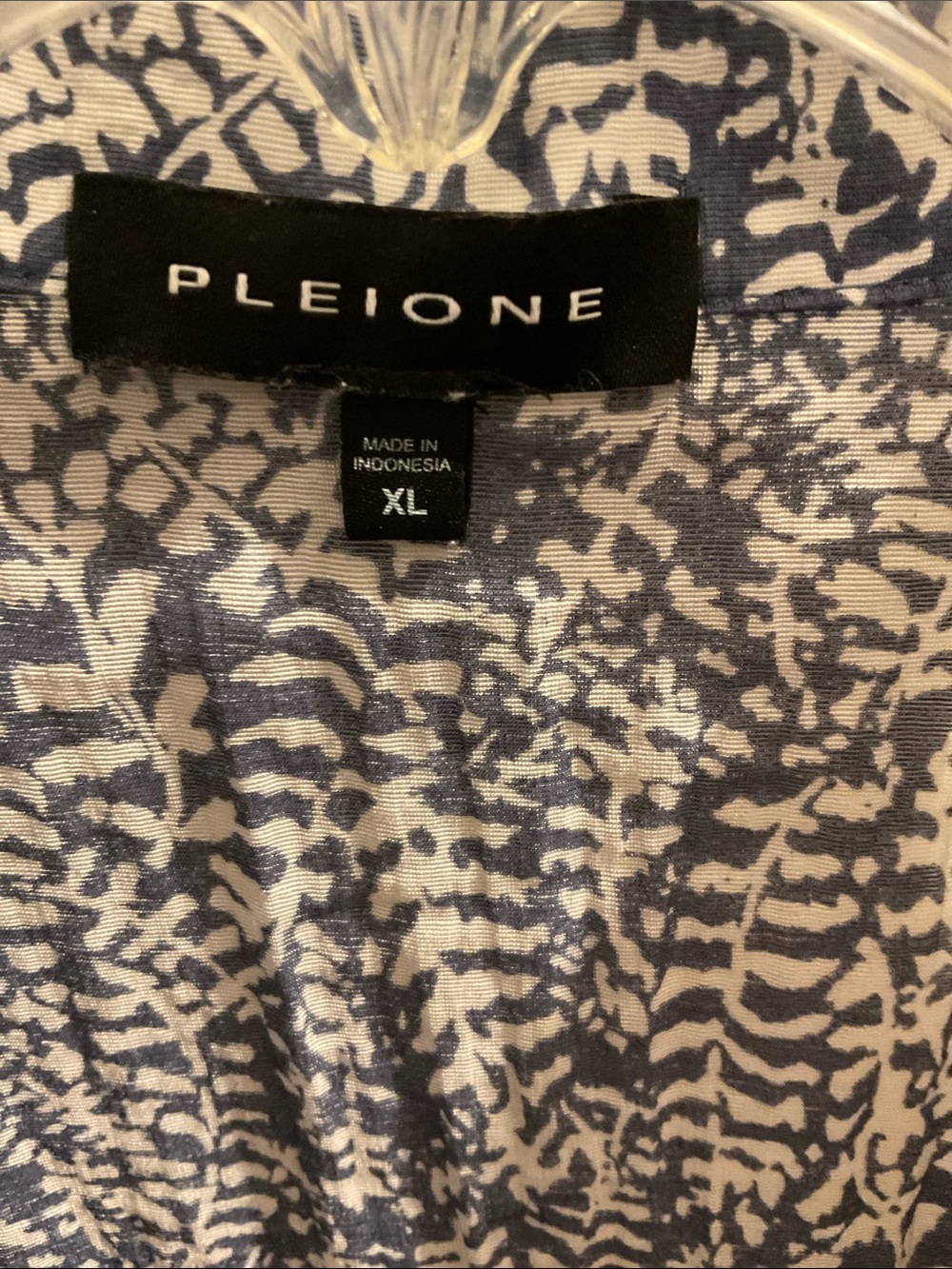 Pleione Navy & White Short-Sleeve Printed Button-Down Shirt - Picture 2 of 2